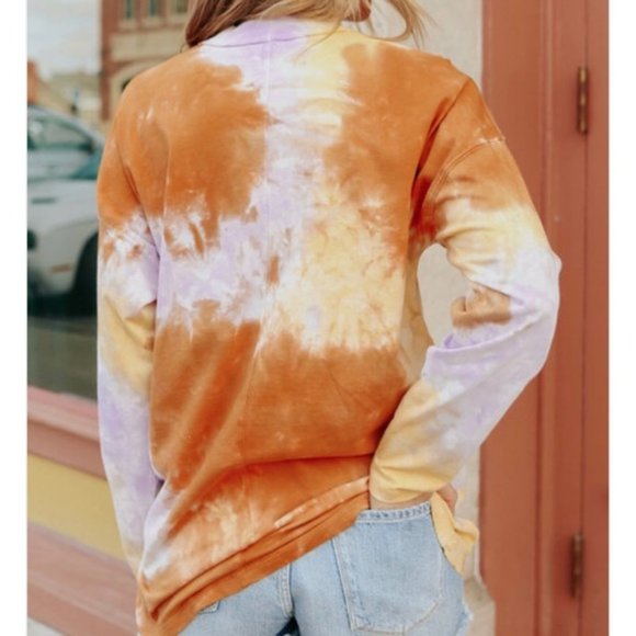 NEW Free People We the Free Tie Dye Tee Long lilac woods XS /Extra Small top - Picture 6 of 7